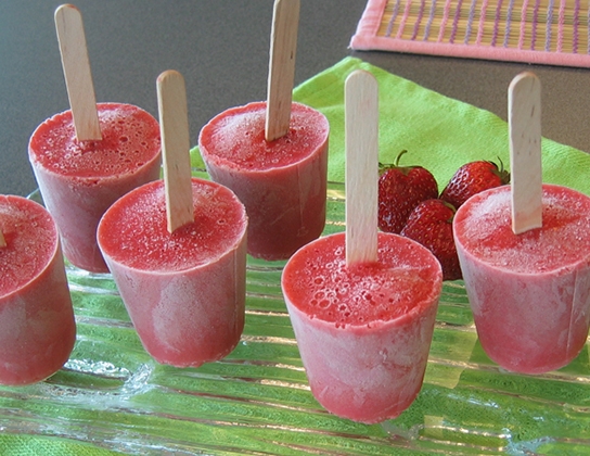 Icy berry pops