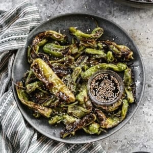 Blistered shishito peppers