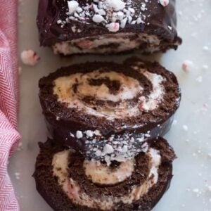 Chocolate peppermint cake roll