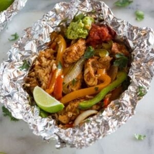 Chicken fajitas foil packets