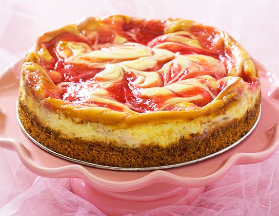 Rhubarb marble cheesecake