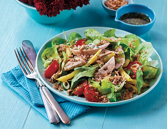 Turkey bulgur salad with cherry tomatoes