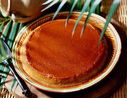 Caramel squash flan