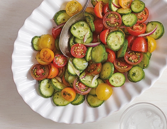 Tomato and cucumber salad