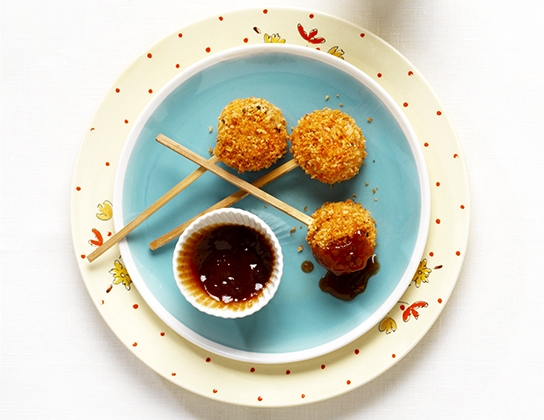 Chicken lollipops with sweet and sour sauce