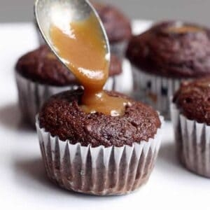 Caramel filled chocolate cupcakes