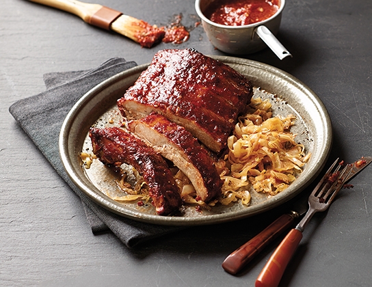 Maple garlic ribs and cabbage