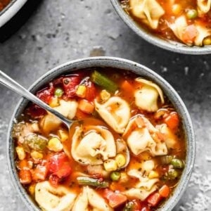 Vegetable tortellini soup