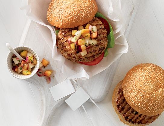 Turkey burgers with fruit relish