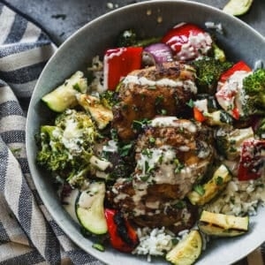 Tahini chicken bowls
