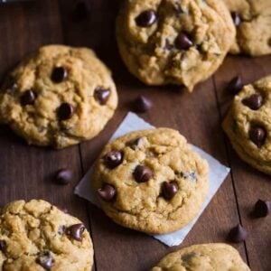 Chewy pumpkin chocolate chip cookies