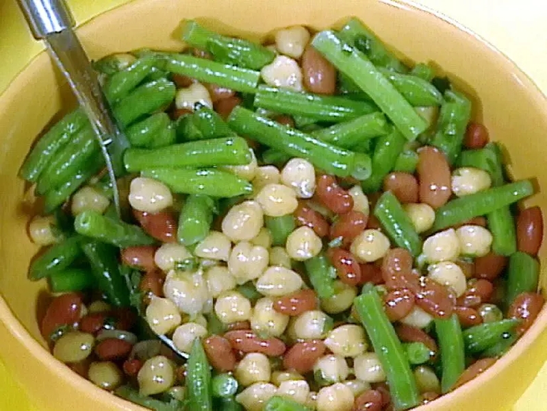 2 terrific salad sides: 3 bean salad and potato salad with sweet red pepper and onion recipe