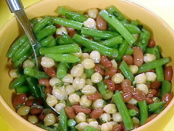 2 terrific salad sides: 3 bean salad and potato salad with sweet red pepper and onion recipe