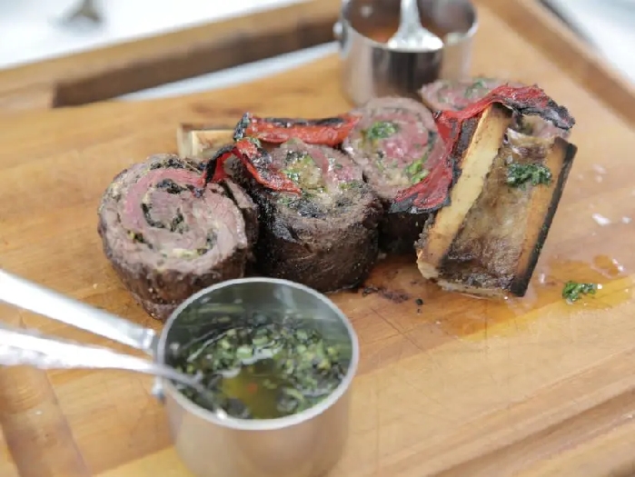 Wagyu skirt steak roulade recipe