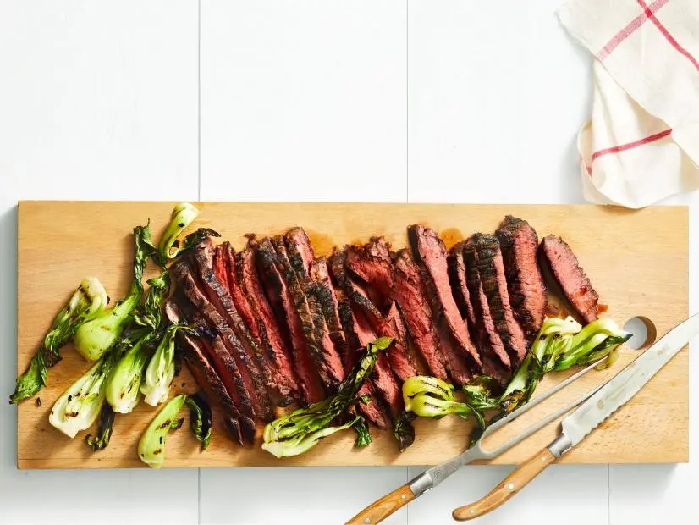 Yakitori-style grilled flank steak recipe | food network kitchen | food network
