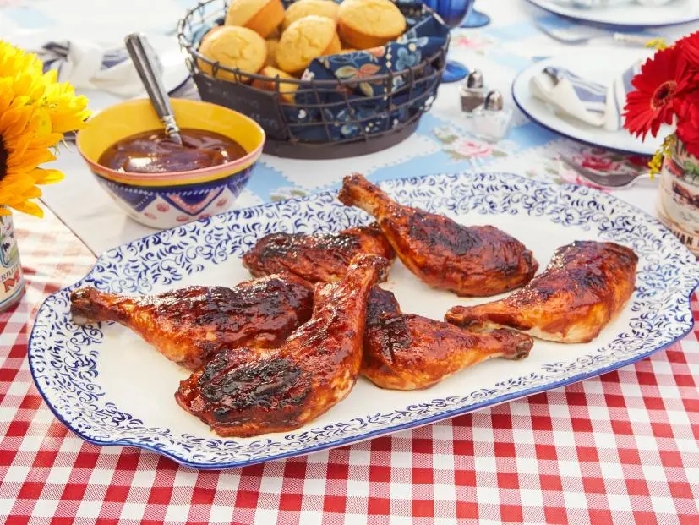 Bbq chicken with peach barbecue sauce recipe