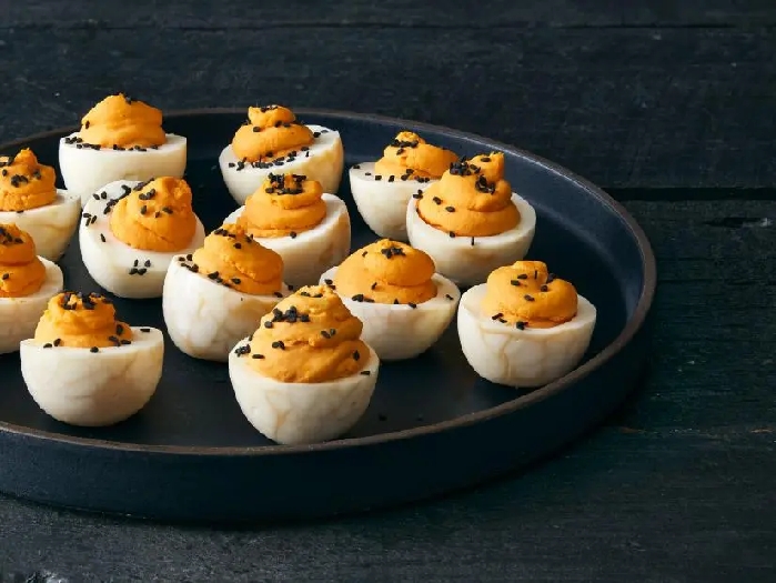 Halloween deviled eggs recipe | maneet chauhan | food network
