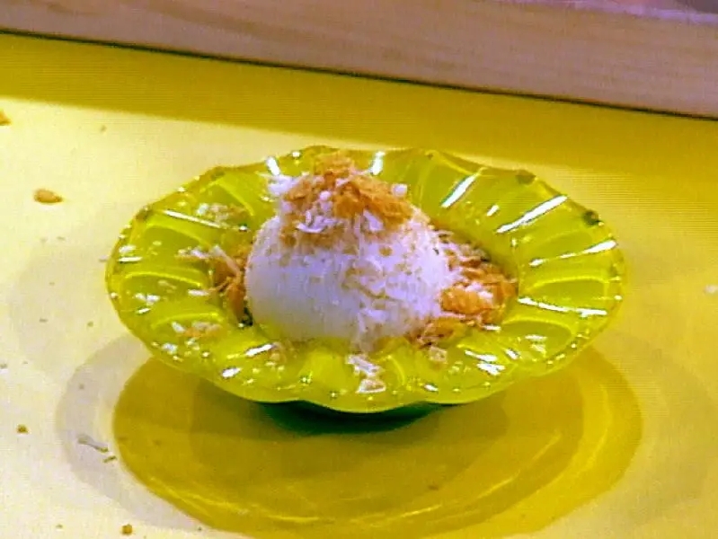 Ice cream with toasted coconut topping recipe