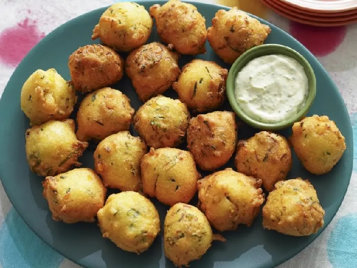 Zucchini basil hush puppies recipe