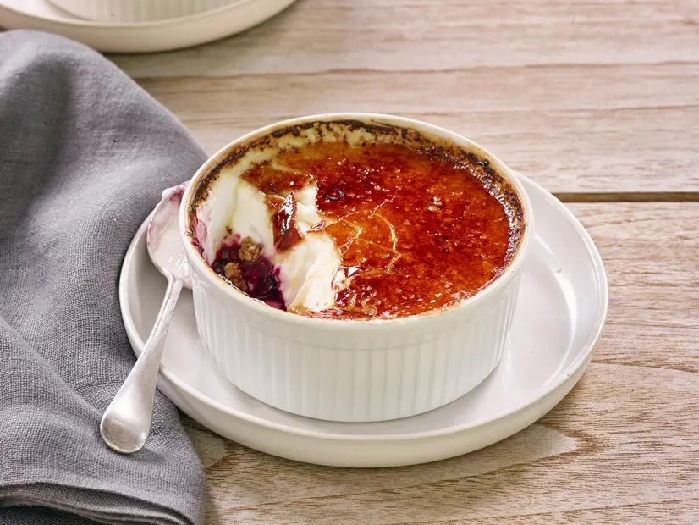 Yogurt creme brulee with fresh fruit and granola recipe