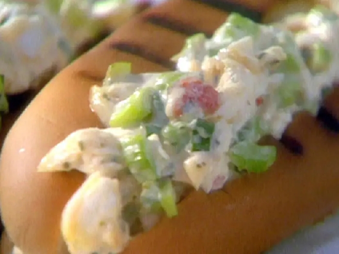 Halibut "lobster" roll with green goddess slaw recipe | robin miller | food network