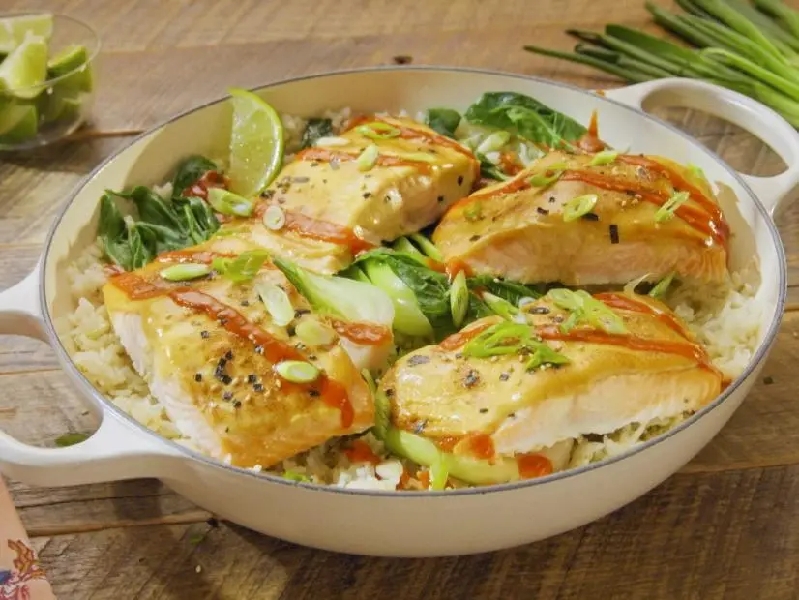1 dish salmon + veggies recipe