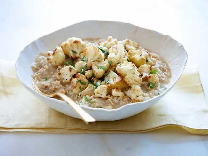 Oat risotto with roasted cauliflower recipe