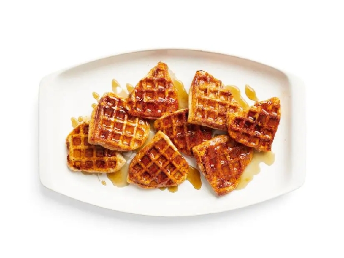 Waffled chicken with spicy syrup recipe