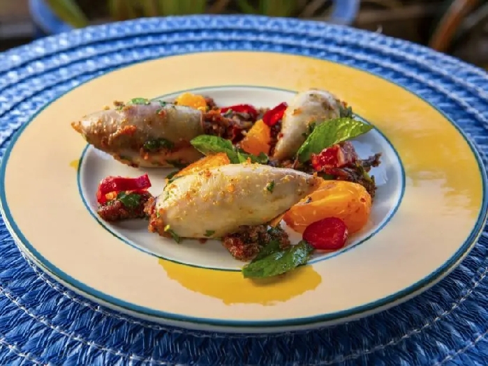 'nduja stuffed calamari recipe | food network