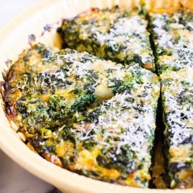 Crustless spinach quiche
