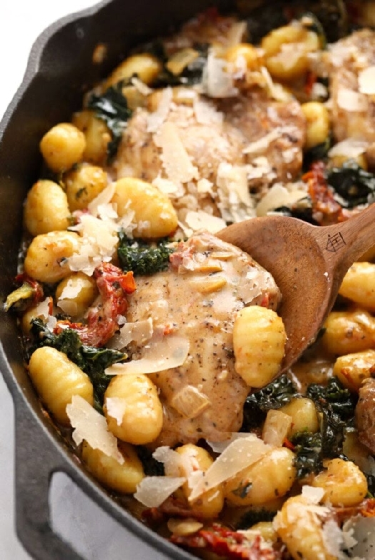 Creamy tuscan chicken and gnocchi