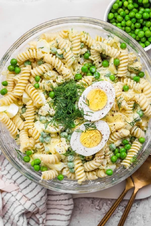 Delicious deviled egg pasta salad