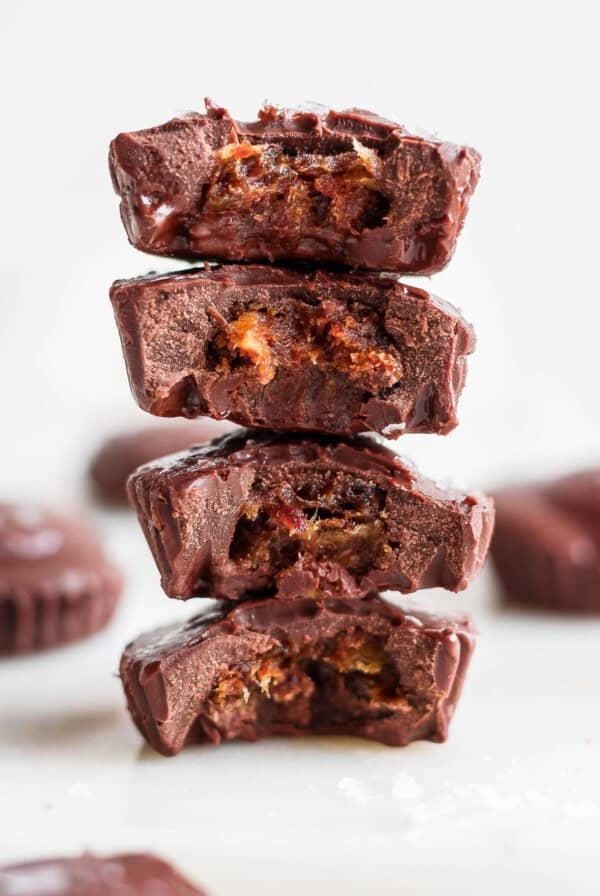 Salted caramel date cups