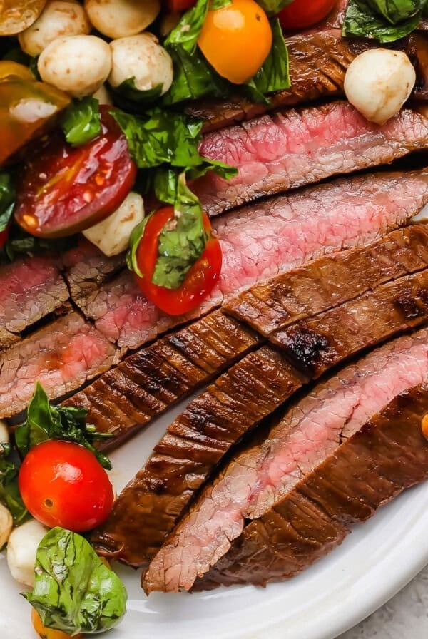 Seared balsamic steak caprese