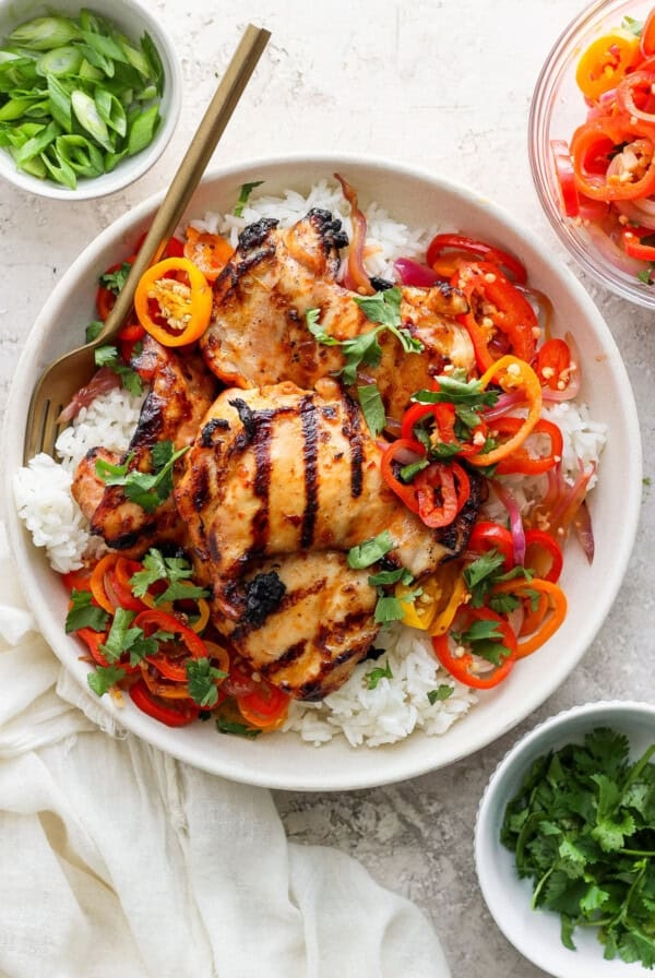 Grilled coconut chicken