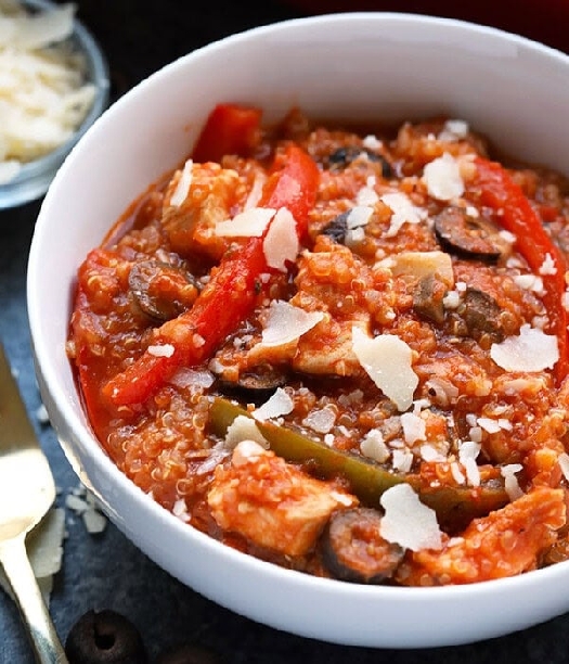 Chicken cacciatore quinoa casserole
