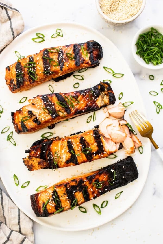 Honey glazed salmon