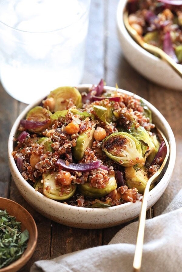 Roasted brussel sprout salad with quinoa
