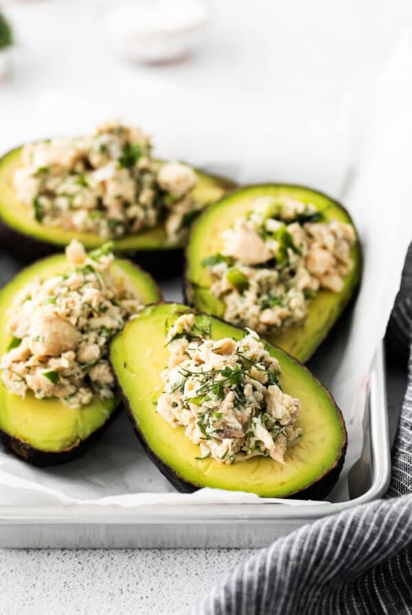 Salmon stuffed avocados