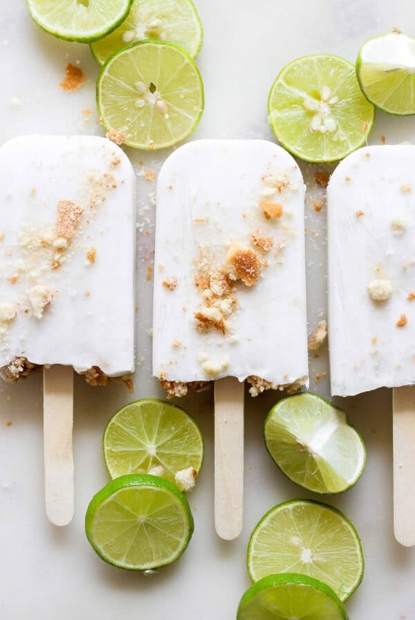 Coconut key lime pie popsicles