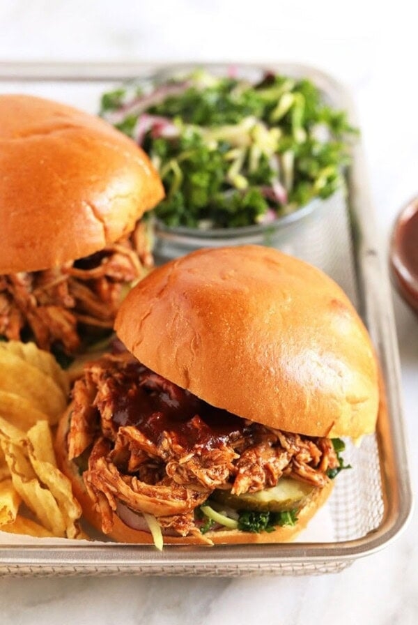 Slow cooker pulled chicken