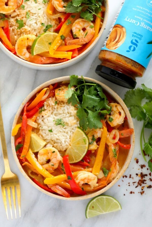 Easy shrimp panang curry