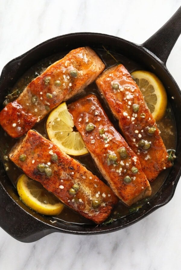 Salmon piccata