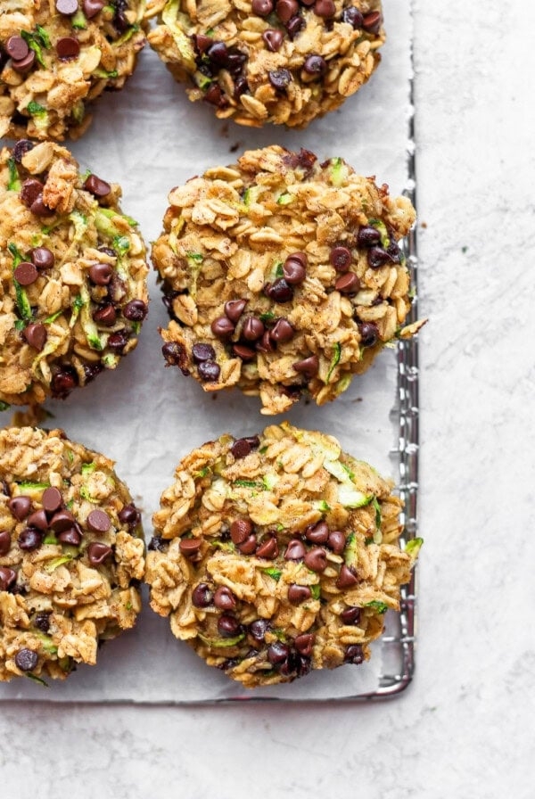 Brown butter chocolate chip zucchini oatmeal cups
