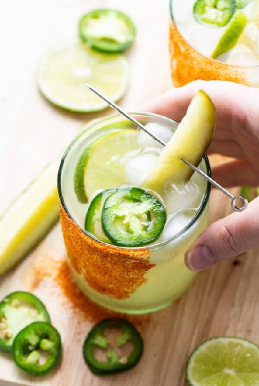 Spicy pickle margarita