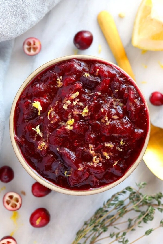 Lemon ginger cranberry sauce