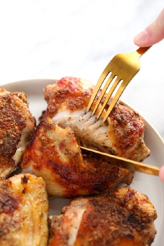 Crispy baked chicken thighs
