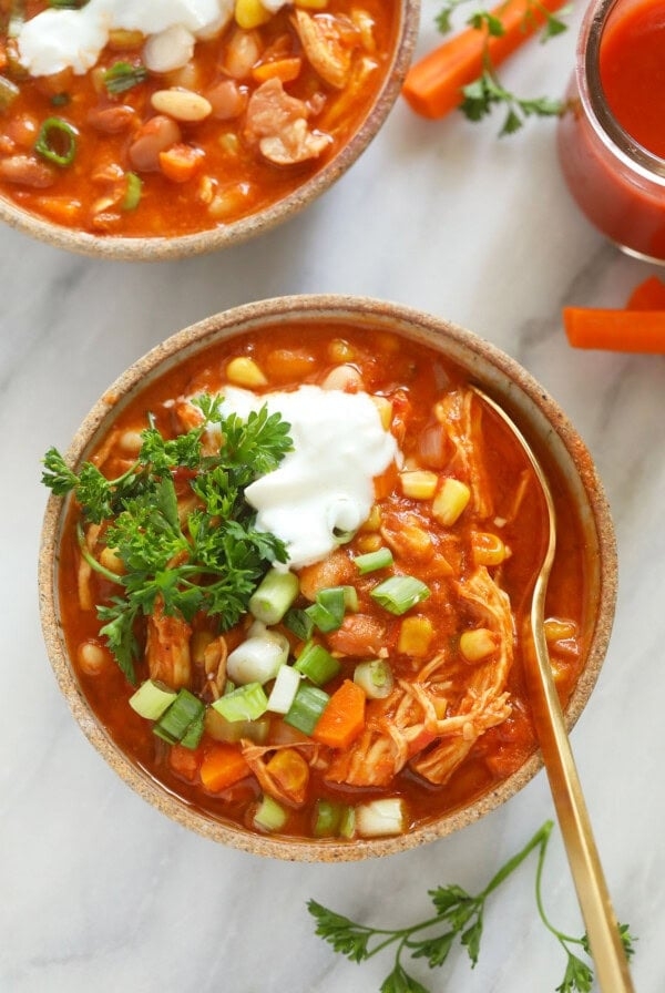 Instant pot buffalo chicken chili