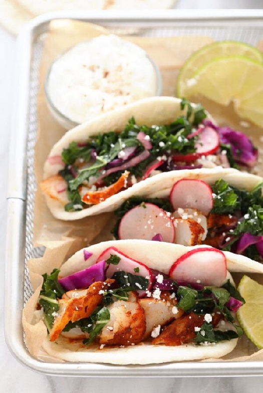 Baked cod fish tacos