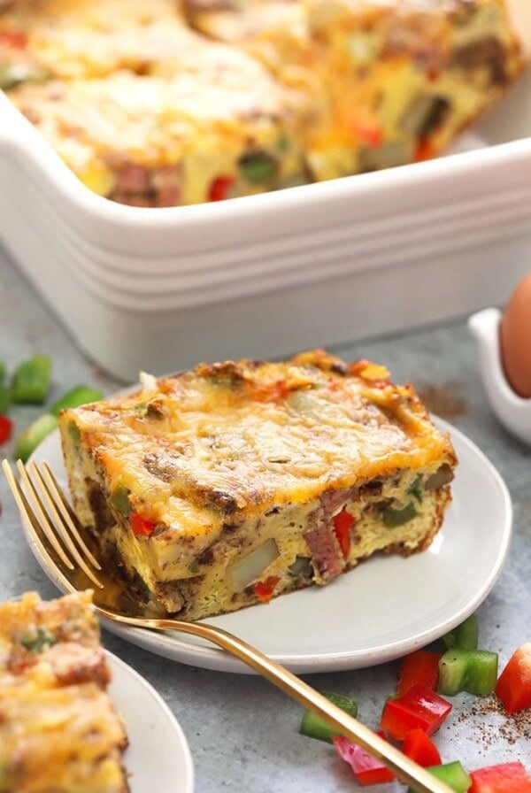 Chicken fajita breakfast casserole
